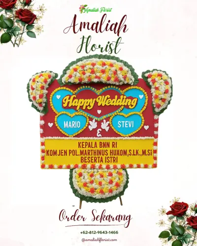 Karangan Papan Bunga Pernikahan di Nanggalamekar